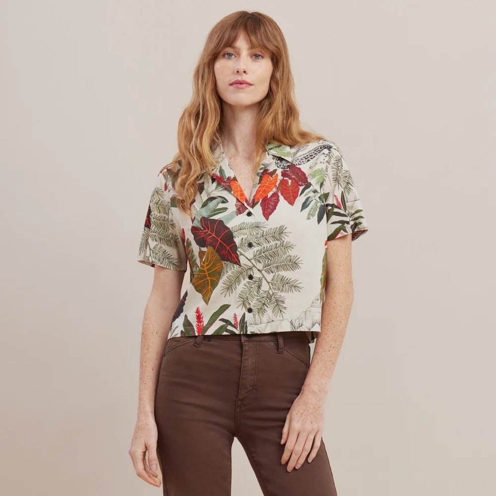 (NWT) Roark Idle Camp Shirt - Bone (Small)
